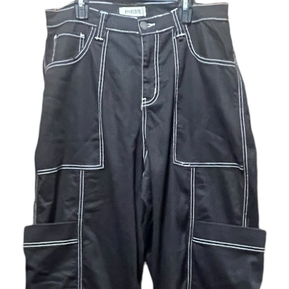 Aphrodite Black Pocket‎ Cargo Pants Size 11 - Picture 2 of 11